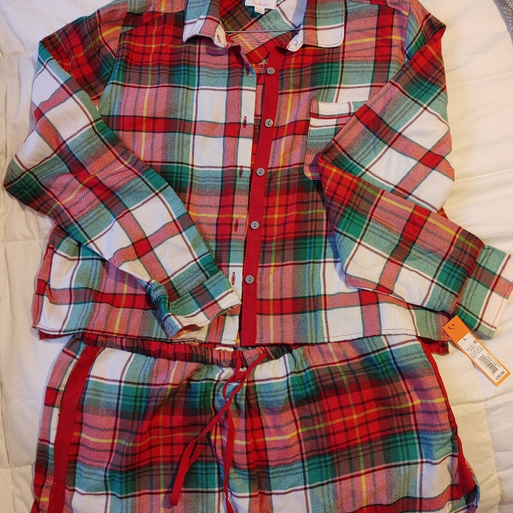 Colsie plaid Pajama Top with matching shorts